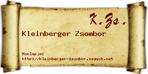 Kleinberger Zsombor névjegykártya